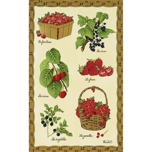 Fruits rouges linge textile