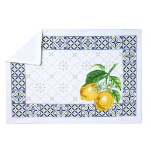 Set de Table -  Coton - Bleu et Citron - 50 x 36 cm