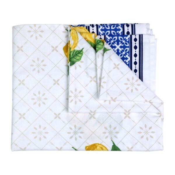 Nappe Coton - Bleu et Citron -150 x 150 cm – Image 5