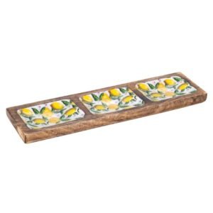 Plateau rectangulaire - Bois de Manguier - Citron