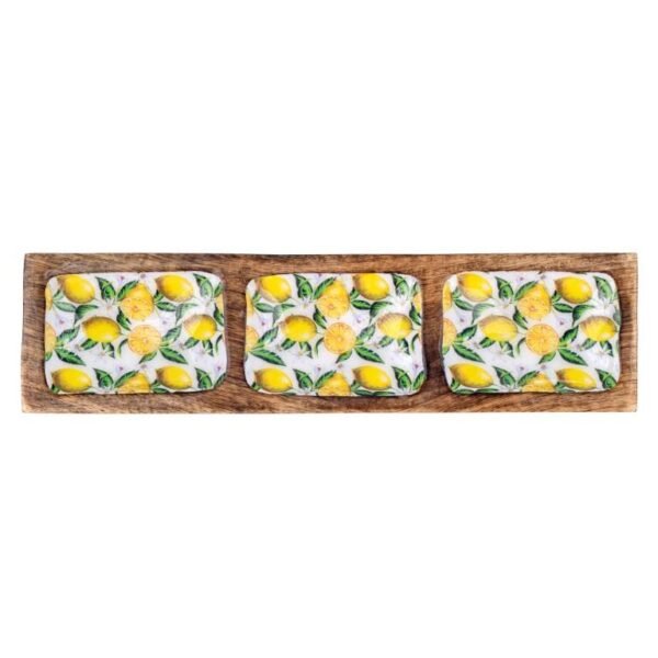 Plateau rectangulaire - Bois de Manguier - Citron – Image 2