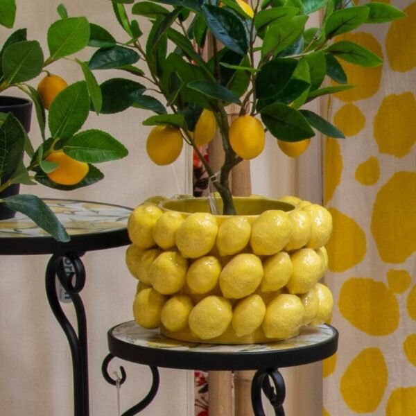 Pot en céramique jaune et citron – Image 2