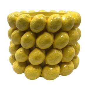 Pot en céramique jaune et citron