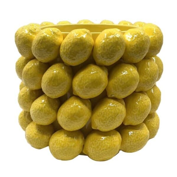 Pot en céramique jaune et citron